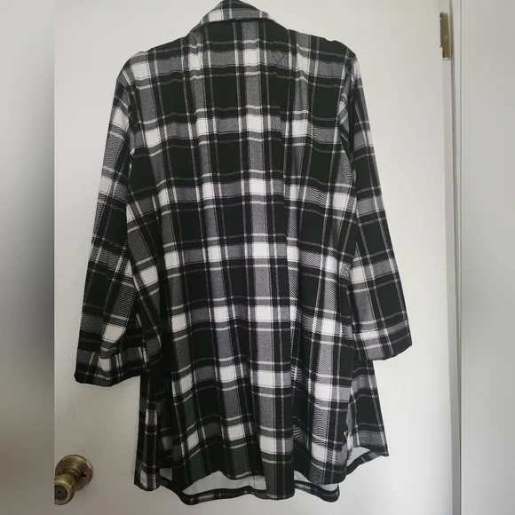 Plaid Button Down Flannel Knit Shirt 2X - Picture 2 of 5